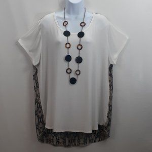 free kisses plus Mixed Media T-Shirt Top